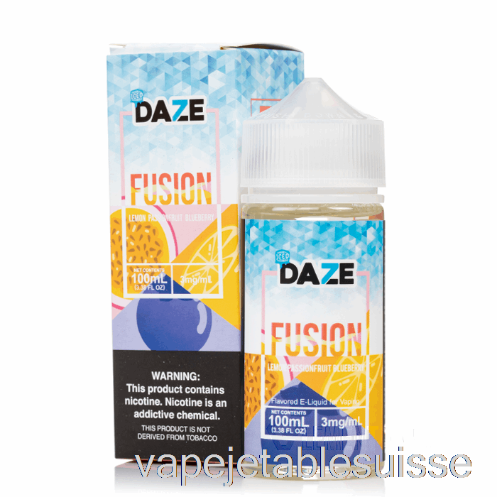 Vape Suisse Citron Glacé Fruit De La Passion Myrtille - 7 Daze Fusion - 100ml 3mg